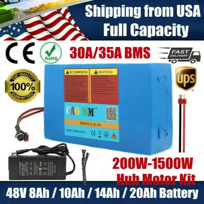 48V 8Ah 10Ah 14Ah 20Ah Li-ion Battery 200W-1500W Ebike Scooter Electric Bicycle • $156.98