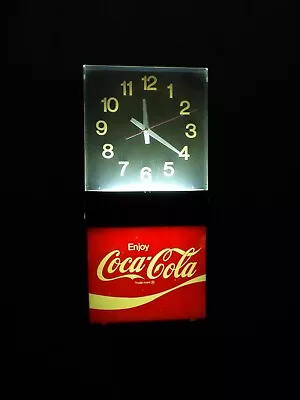 Vintage 1960s70s Coca-Cola Lighted Clock Works Light Sign Soda Pop • $275