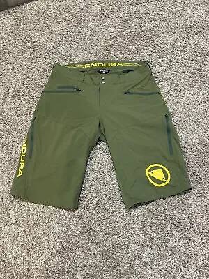 Endura Singletract Lite Mountain Bike Shorts Military Green Size 2XL • $21.99