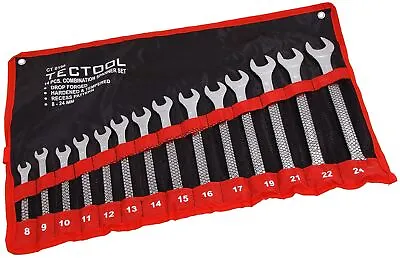 14pc Metric Drop Forged Large Combination Spanner Wrench Set In Case 8-24mm • £14.49