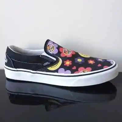 Vans Women's Classic Slip-On Redically Happy Sneaker In Such Lovely Black/Multi • £50.14