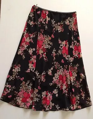 WAWA  Skirt Mermaid Style Lining Woman Sz M Flowers Multicolor Made In USA • $18