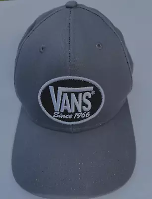 Vans Logo Cap Hat Men Charcoal Gray Snapback 6 Panel Embroidered Logo • $11