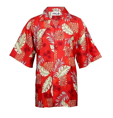 Mens Hawaiian Shirt Stag Beach Hawaii Aloha  Summer Holiday Fancy Red Leaf • $11.18