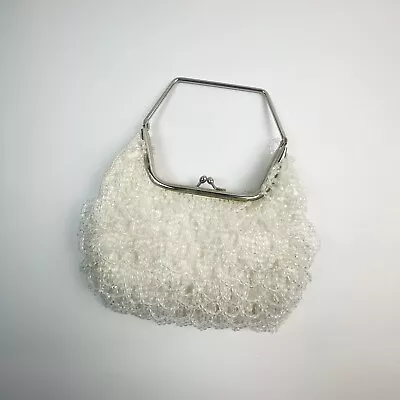 Vintage La Regale Evening Beaded Bag Purse White  • $25