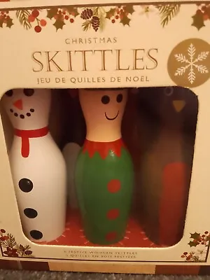 Laura Ashley Hand Painted Wooden Christmas Skittles New In Box • £7.99