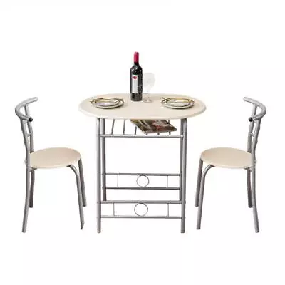 3pcs Durable Metal Dining Table And Chairs Set With Shelve Kitchen Furniture NEW • $65.99