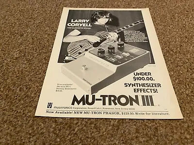 Jbf4 Advert 11x8 Larry Coryell - Mu-tron Iii Synthesizers • $11.09