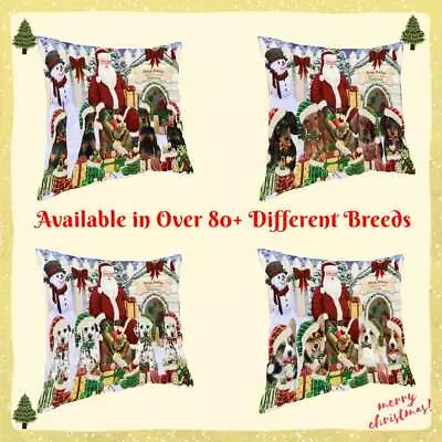 Christmas Santa Dog Cat House Gathering Pet Photo Throw Decorative Pillow Gift • $53.89