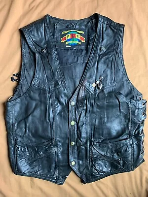 Vintage Putnam Leather Gold Jacket P.L.G Biker Vest • $19.99