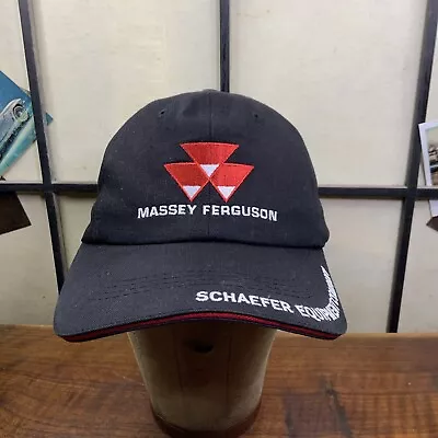 Massey Ferguson Tractor Black Cap Hat Strap Back Cap Schaefer Equip. Co. • $12.50