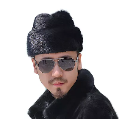 Fashion Men's Russian President Special Gift Christmas Genuine Mink Fur Warm Hat • $109.97