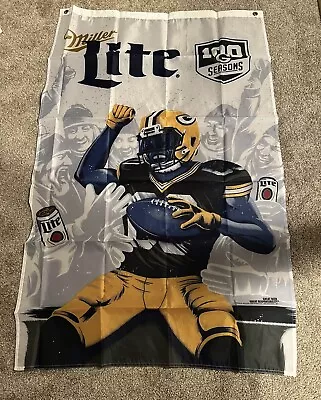 2018 Green Bay Packers Miller Lite Beer 100 Seasons Banner Flag NFL Football NEW • $0.99