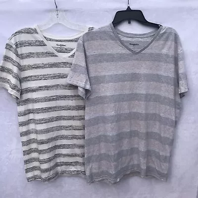 Goodfellow Standard Fit Short Sleeve Striped V Neck Bundle T-Shirt Men’s Size M • $9.60