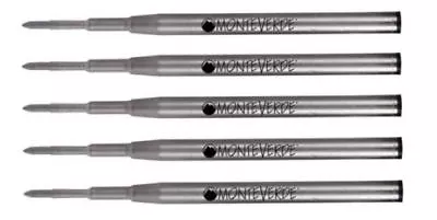 5 - MONTEVERDE Ballpoint Montblanc Style Pen Refill - GEL INK MEDIUM BLACK • $17.95