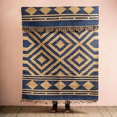 Rectangle Rug Modern Wool Jute Area Hallway Rug Kilim Vintage Accent Rug Runner • $56.22