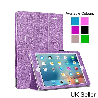 Smart Glitter Magnetic Leather Bling Case Wallet Stand Cover For IPad Mini 12345 • £6.80