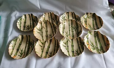 Vtg LOT Of 10 Pomerantz Bowls 6” Woven Bamboo Shell Shape Dishe • $20