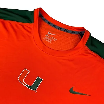 Miami Hurricanes Men's Nike Dri-Fit Performance S/S T-Shirt Orange • 2XL • $46.54