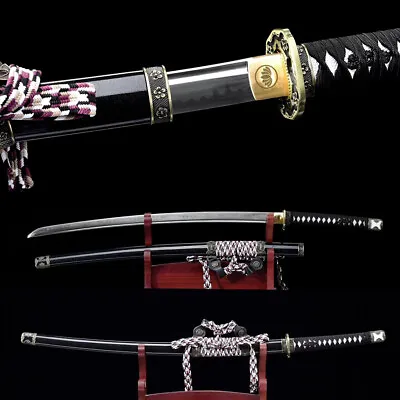 Clay Tempered Tachi Sword T10 Steel Japanese Samurai Katana Battle Ready Sharp • $321.22