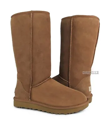 UGG Classic Tall II Chestnut Suede Fur Boots Womens Size 8 *NEW* • $151.95