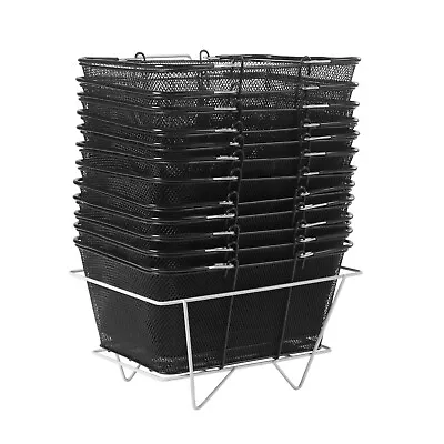 Foldable Handles Grocery Shopping Basket Portable 12PCS Metal Utility Baskets  • $110