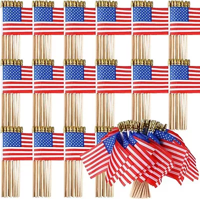 500 Pcs Small American Flags On Stick 4 X 6 Inch Mini American Flags Handheld US • $87.99