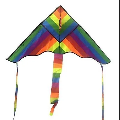 2x Rainbow Triangle Kite Outdoor Children Fun Sports Kids Toys Gift Air Fly • $15.95