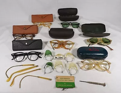 $499.99 • Buy Vintage Bausch Lomb American Optical Safety Welding Glasses Lot Cases Mesh Guard