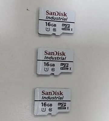 SanDisk Industrial 16GB Micro SD Memory Card Class 10 UHS-I MicroSDHC 3 QTY • $20.99
