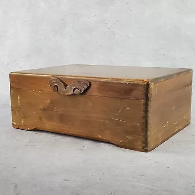 Vintage Wooden Storage Jewellery Box - Original Old Hand Crafted • $96