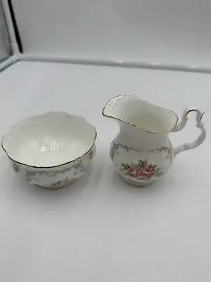 £33.97 • Buy Royal Albert Bone China Open Sugar Bowl Tranquility Rose W/blue Flowers  England