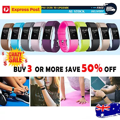 Silicone Watch Wrist Sports Strap For Fitbit Charge 2 Band Wristband Replacement • $5.95