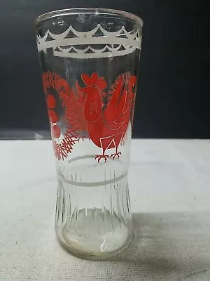 Anchor Hocking Chicken W/eggs Large Tumbler Drinking Glass 1960 • $14.95