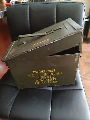 Vintage Military Metal AMMO CAN Box Large • $16