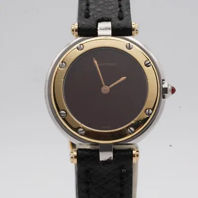 Cartier Santos Ronde Quartz Men's Watch 1 1/32in Steel Vintage With Leather 4 • $1181.41