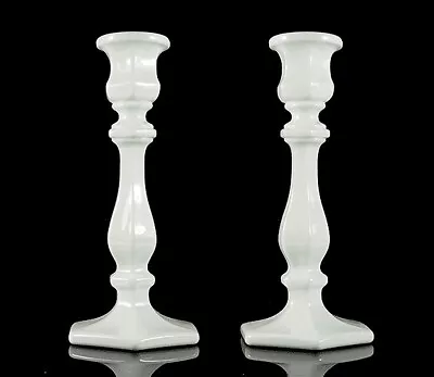 Mosser Glass - White Milk Glass Candlesticks Set Of Two • $59.95