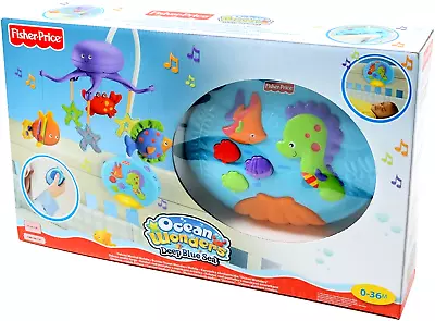 Fisher Price Baby Ocean Wonders Deep Blue Sea Soother Musical Baby Mobile • $99.95