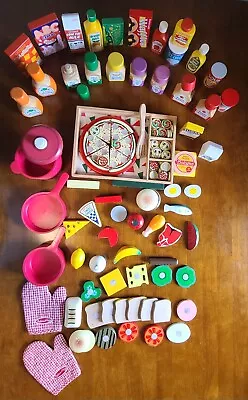 Melissa And Doug Collection Of Wooden Food Various Kitchen Items Pizza Party Set • $99.99