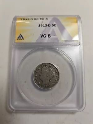 1912 D V Nickel Anacs VG 8 • $13