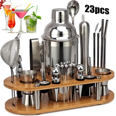 Stainless Steel Cocktail Shaker Mixer Bar Gift Set 23pcs Martini Maker Kit 750ml • £20.99