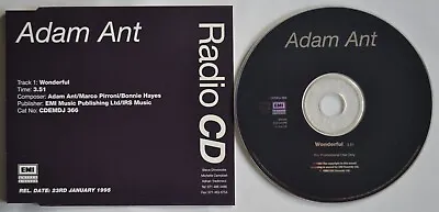 Adam Ant / The Ants CD  WONDERFUL Uk Promo Only 1 Track Custom Titled Sleeve • £9.99