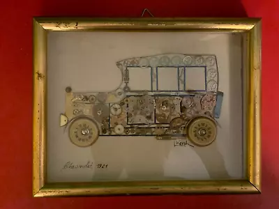 L Kersh London Horological COLLAGE ART 1921 Chevrolet  Watch Parts W/COA Framed • $65