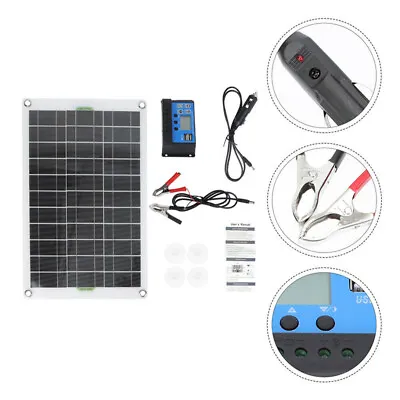 Waterproof 40W Solar Panel Kit Portable 12V Battery Charger With 30A Controller • £33.02