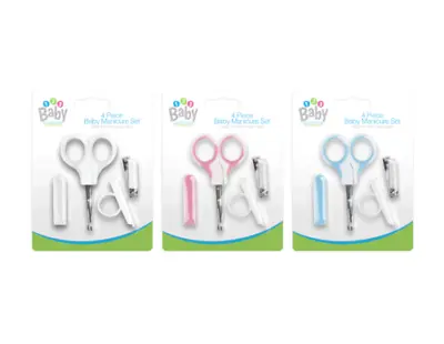 4Pcs Baby Manicure Set Scissors & Nails Clippers New Born Toddler Toes  • £2.99