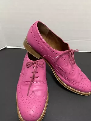 Topshop Men’s Vibrant Pink Leather Dress Shoes Size 7.5 US/ Or 40 EU • $63.87