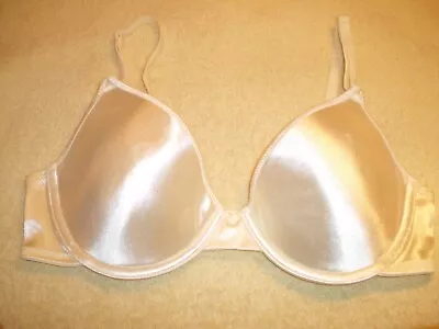 Vintage Vassarette 75-238 Bra 34C Shiney Satiny Pastel Yellow Lt Pad UW 75238 • $14