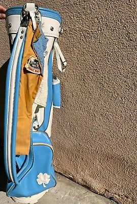 *VINTAGE* AUSTAD FOUR LEAF CLOVER Golf Bag In Carolina Blue U.N.C. LIMITED RARE • $256.95