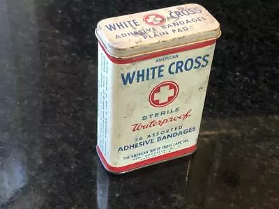 Vintage Metal American White Cross Band-Aid Style Box • $9.95