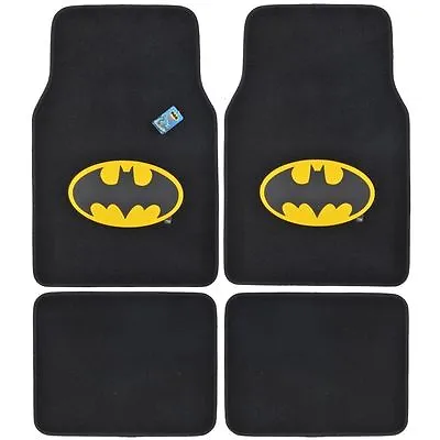 4pc Set DC Comics Batman Logo Car Truck Front Back Carpet Floor Mats By BDK USA • $30.08